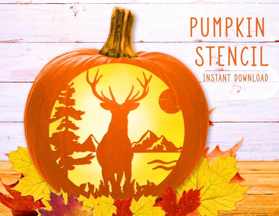 7 Printable Deer Pumpkin Stencils Mom Wife Busy Life 