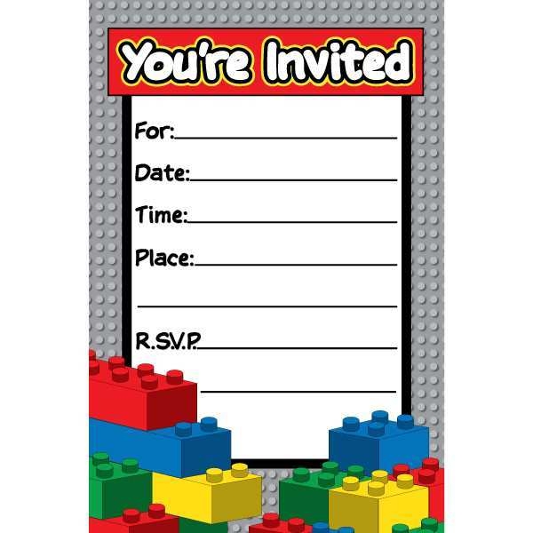 blank lego invitation template