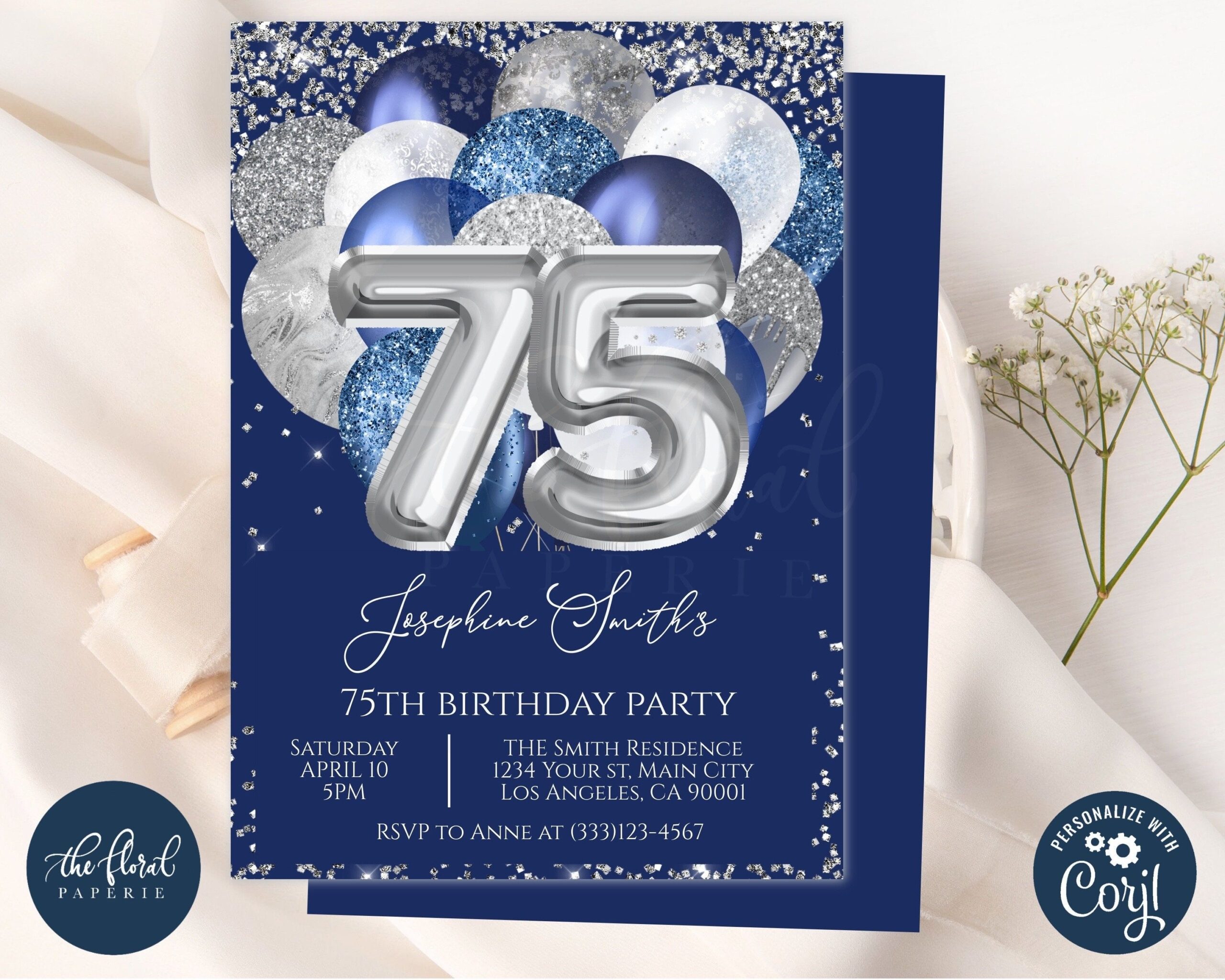 75Th Birthday Invitation Template Dev onallcylinders