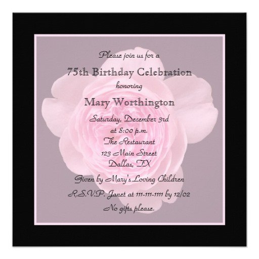 75th Birthday Invitations Templates Invitation Design Blog