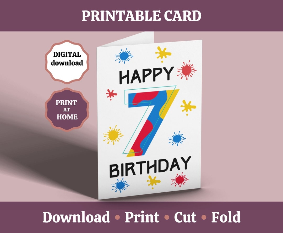 happy 7th birthday cards printable