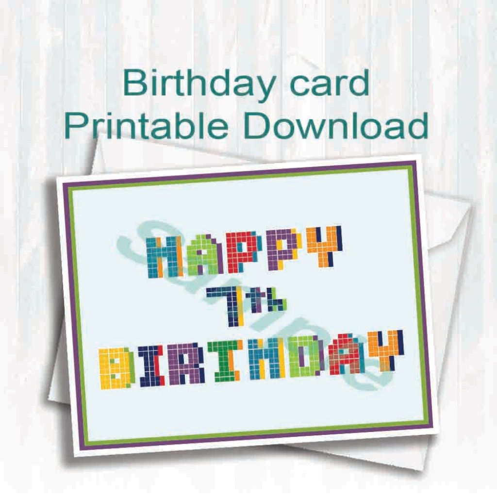 7Th Birthday Card Printable Printable Cards