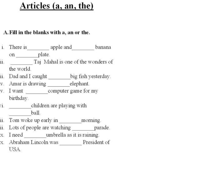 7th grade grammar worksheets