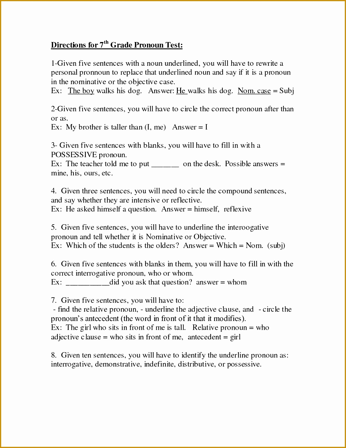 7th Grade Grammar Worksheets Pdf Inspirational 3 Noun Worksheets 