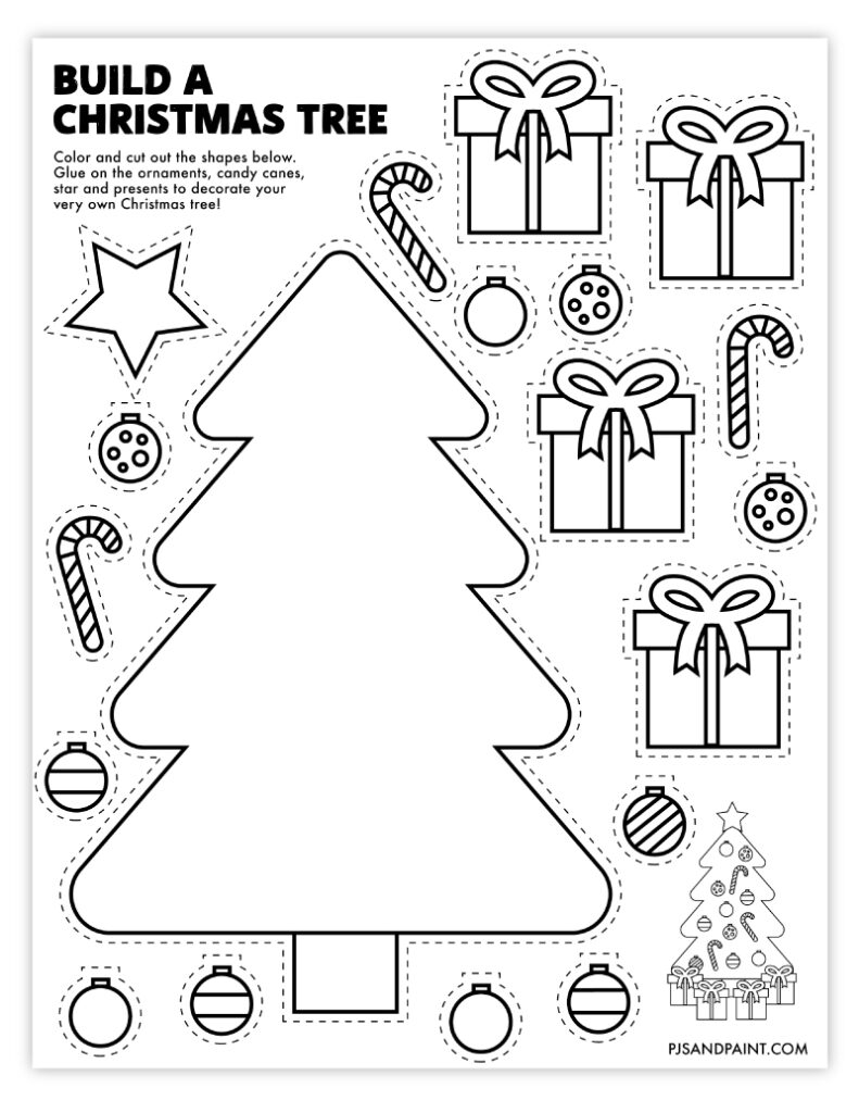 8 Free Printable Christmas Themed quot Build Your Own quot Crafts Pjs And Paint