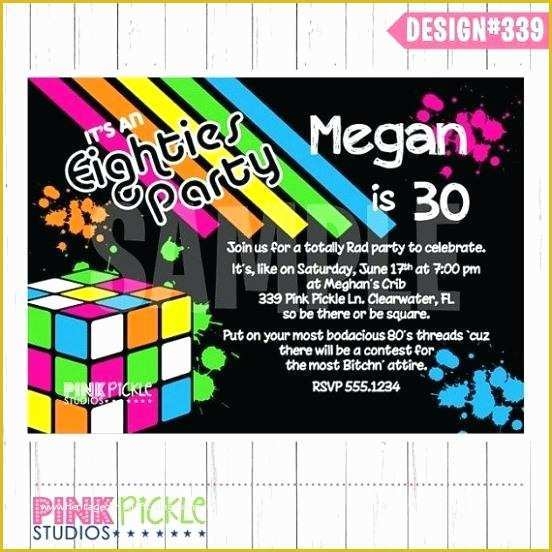 80 39 s Theme Party Invitation Templates Free Of 80s Party Invitations 