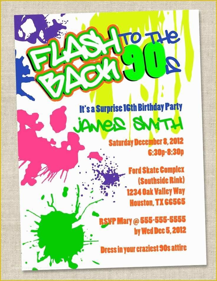 80 39 s Theme Party Invitation Templates Free Of Graffiti Birthday 