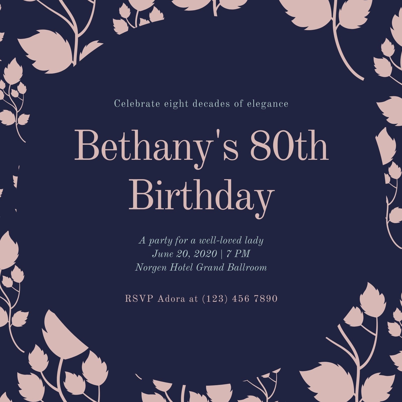 80th birthday invites templates free