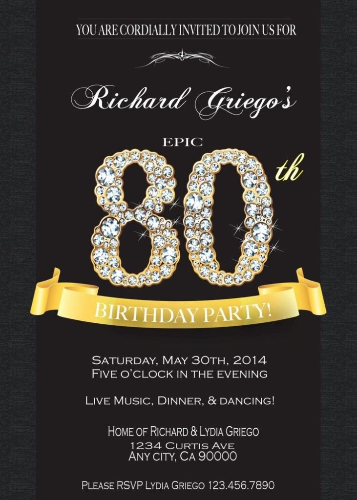 80Th Birthday Invite Templates Free