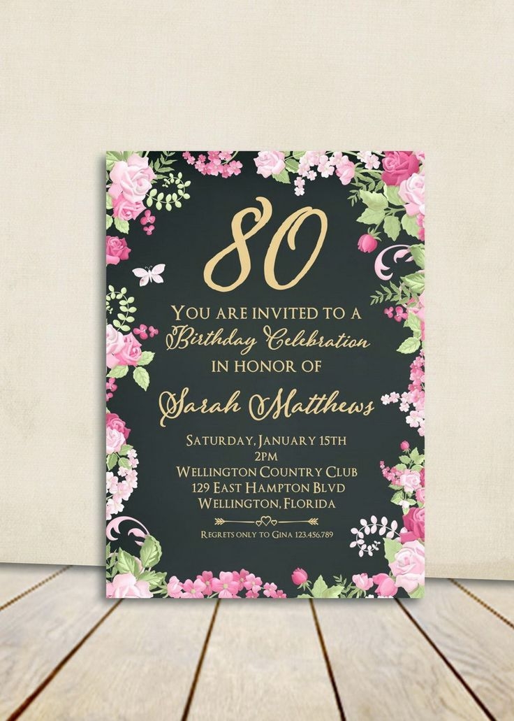 80Th Birthday Invite Templates Free Web You Can Find Download The 