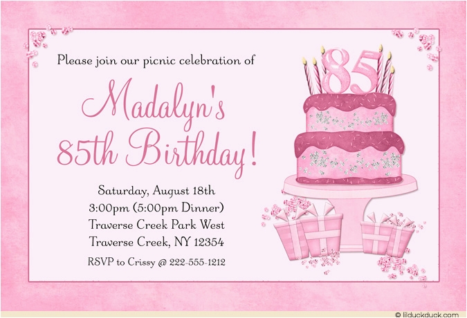 85th Birthday Invitation Template Birthday Invitation Templates 85th 