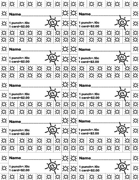 9 Best Images Of Printable Punch Cards Incentive Free Printable Punch 