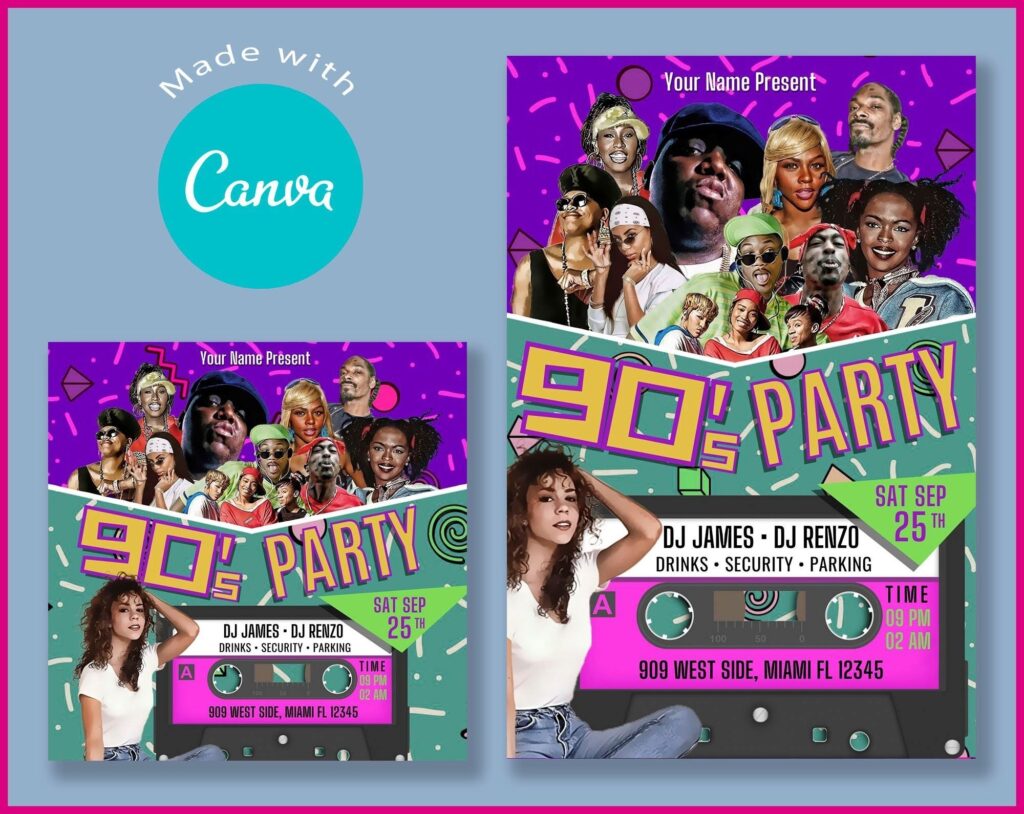 90S Invitation Template Dev onallcylinders