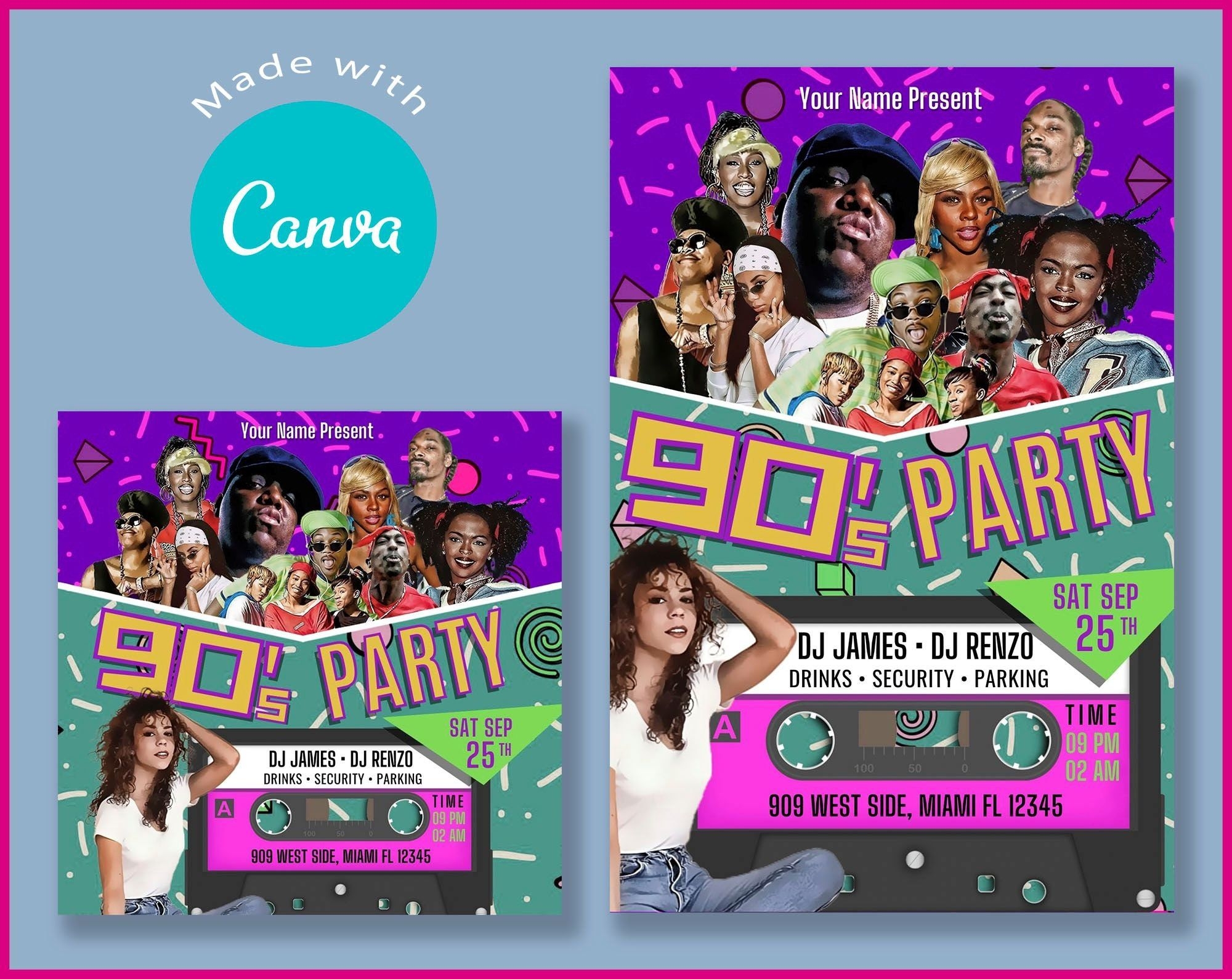 90S Invitation Template Dev onallcylinders