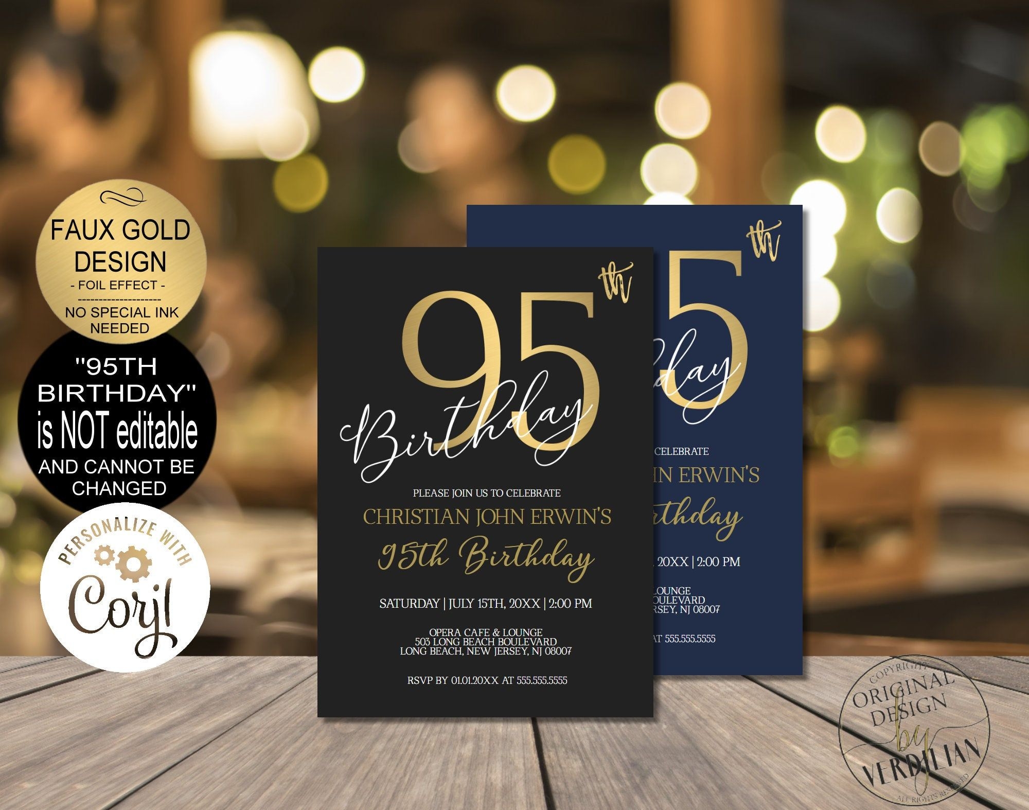 95th birthday invitation templates