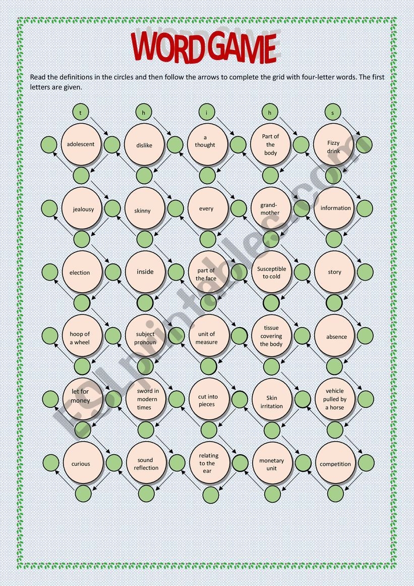 printable vocabulary games