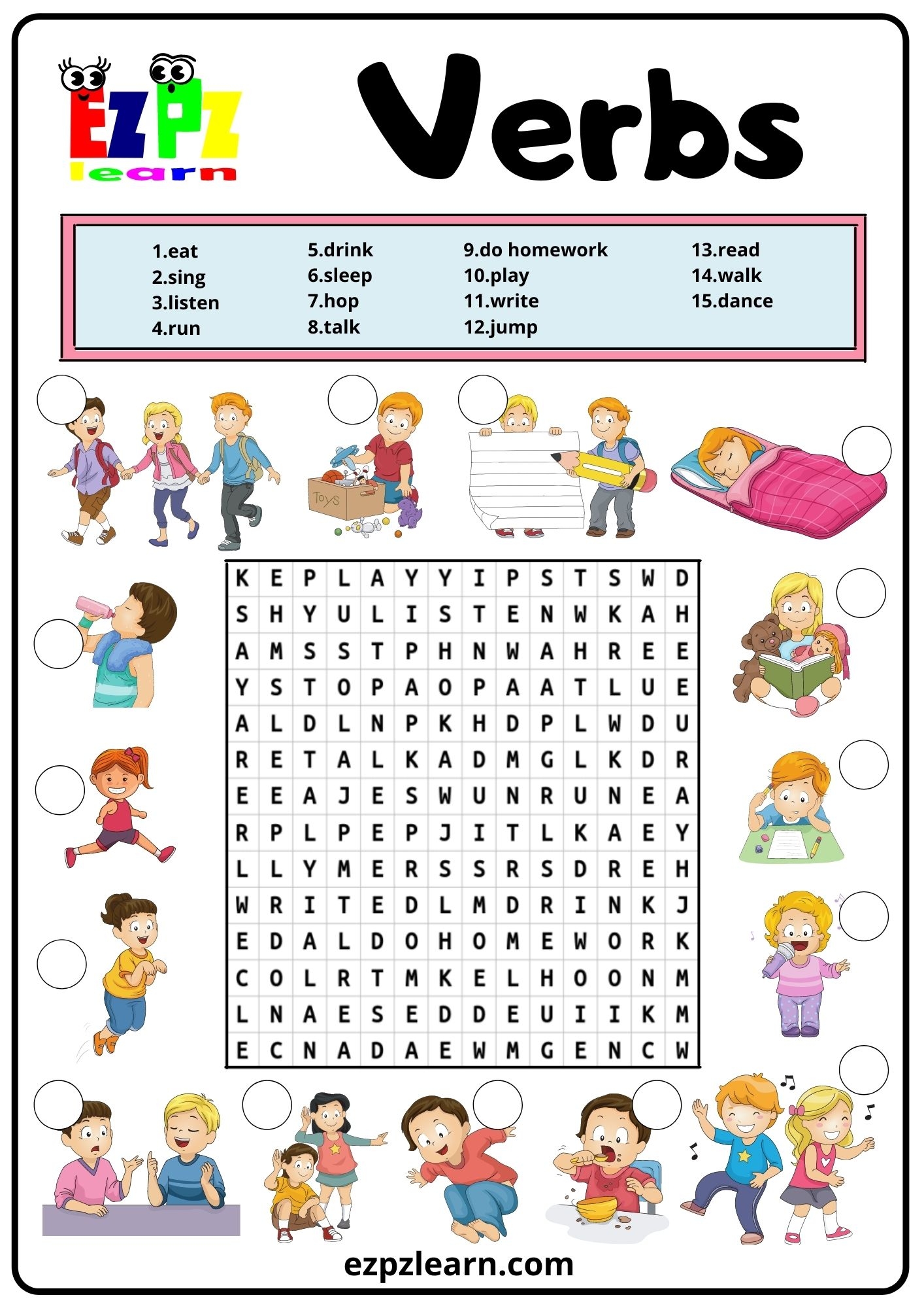 word hunt worksheet