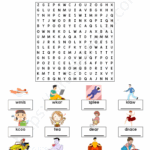 Action Verbs Word Search Worksheet Your Home Teacher