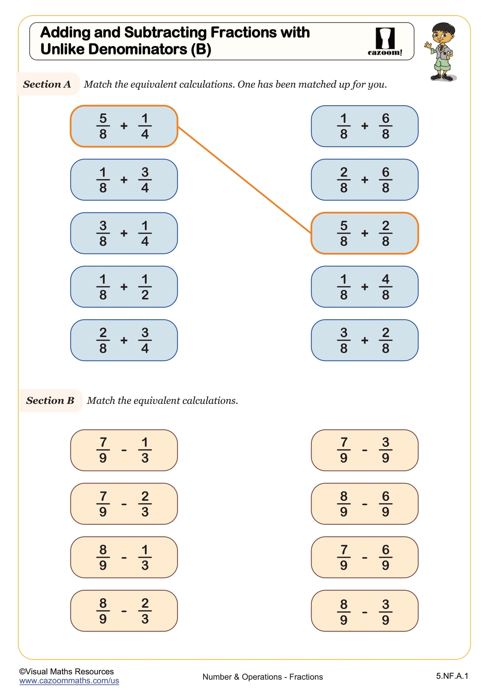 adding and subtracting mixed fractions worksheet