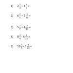 Addition And Subtraction Of Mixed Fractions Worksheet Live