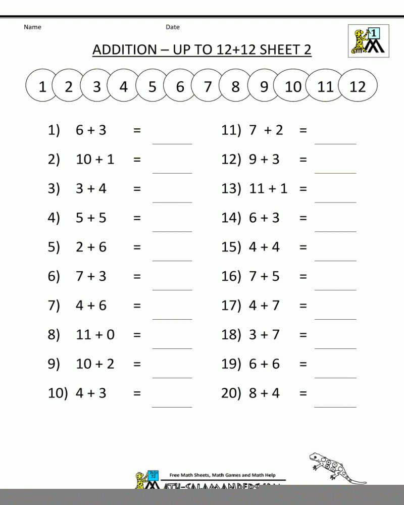 Addition Worksheet Year 2 Math Worksheets Printable