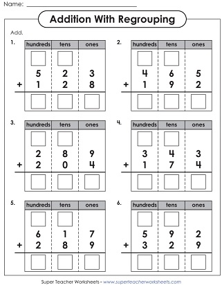 Addition Worksheets 3 Digit Worksheets Library