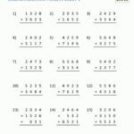 Addition Worksheets Grade 4 Math Worksheets Printable