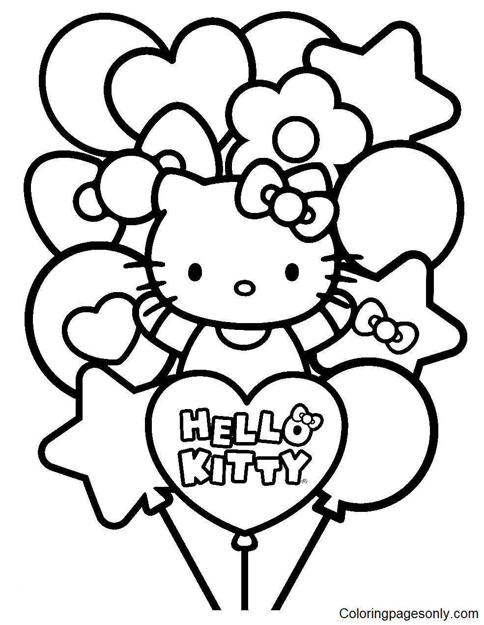 Hello Kitty Coloring Pages To Print Out