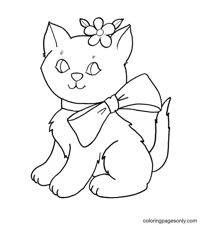 Adorable Kitten Coloring Page Free Printable Coloring Pages