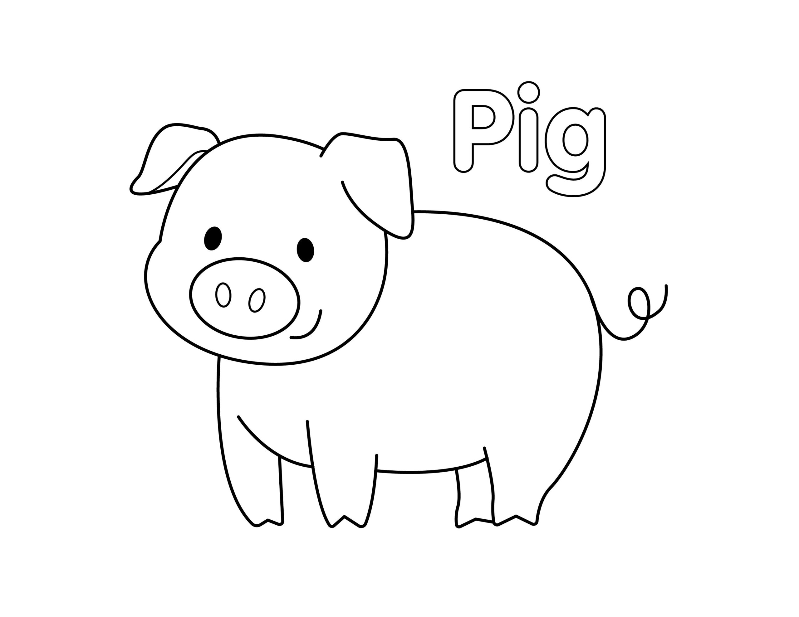 Adorable Pig Coloring Page