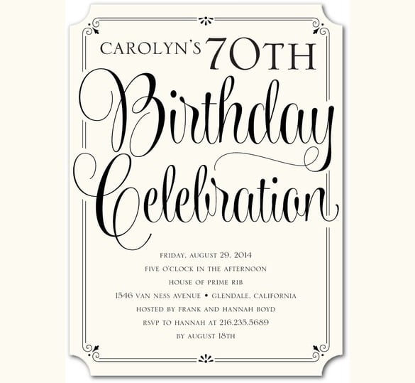 Adult Birthday Invitation Templates
