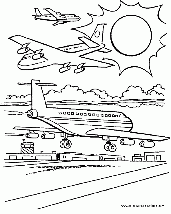 Airplane Coloring Page Coloring Pages For Kids Transportation