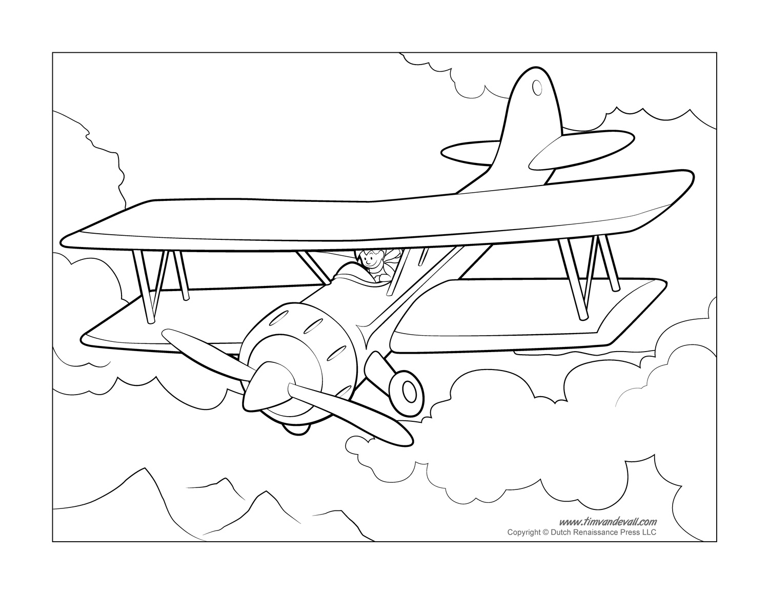 Airplane Coloring Pages Tim Van De Vall