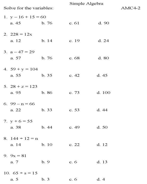 Algebra Ii Worksheets Worksheets For All Free Worksheets Samples