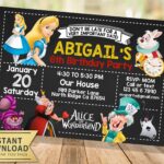 Alice In Wonderland Invitation My Party Templates