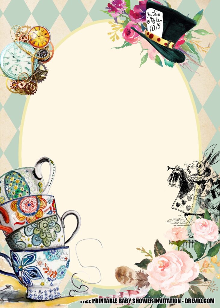 Alice In Wonderland Invitations Template DocTemplates