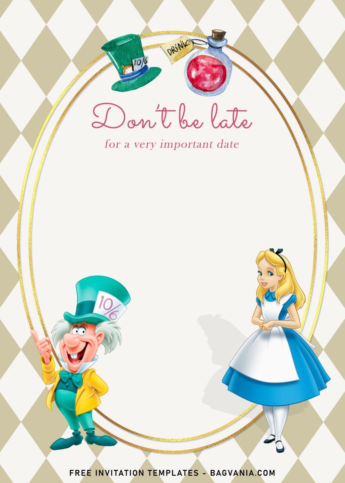 Alice In Wonderland Invite Templates Free