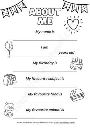 All About Me Kindergarten Worksheet 2023 Your Home Teacher