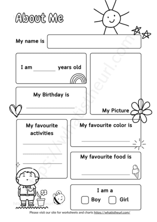 All About Me Kindergarten Worksheet 2023 Your Home Teacher