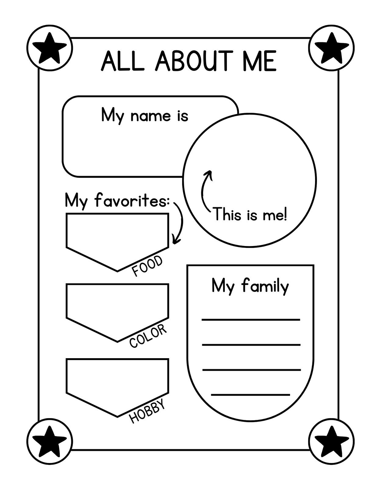 All About Me Kindergarten Worksheet Kindergarten Worksheets