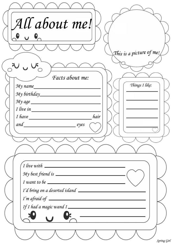 All About Me Worksheet Sparklebox Worksheet Fun Printable Worksheets