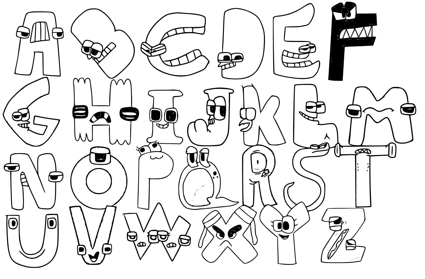 Alphabet Lore Coloring Page Coloring Home