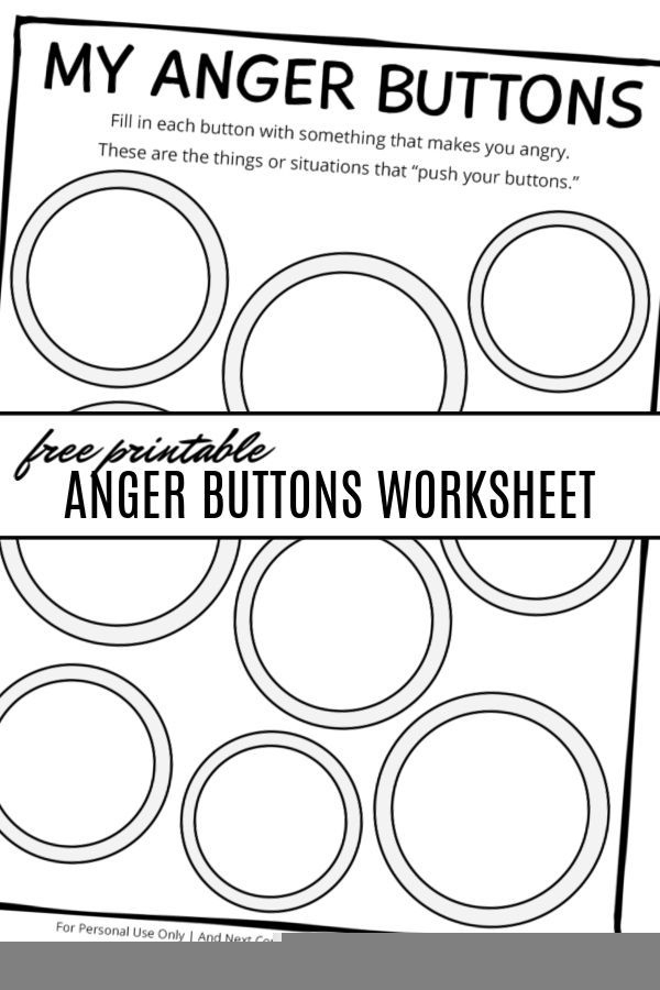 anger management activities for kids printable