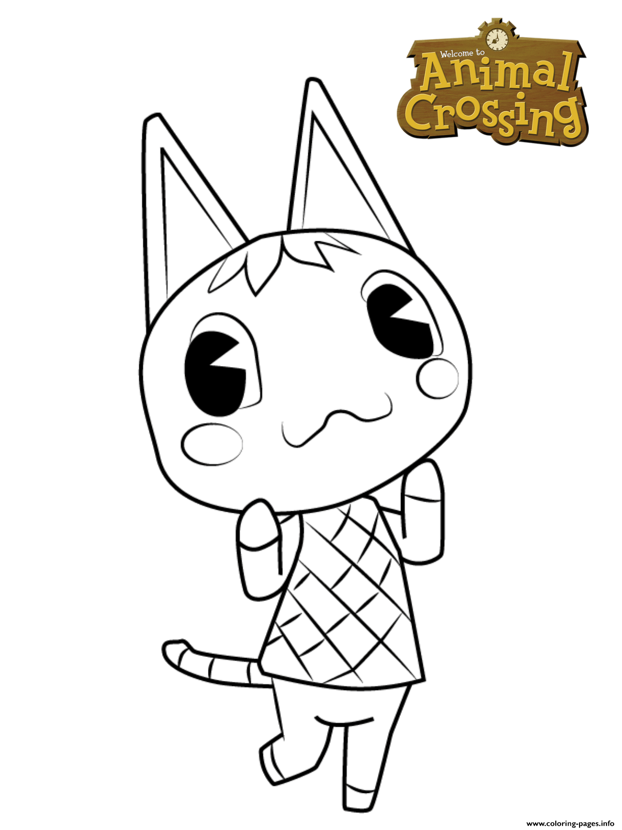 Animal Crossing Purrl Coloring Page Printable