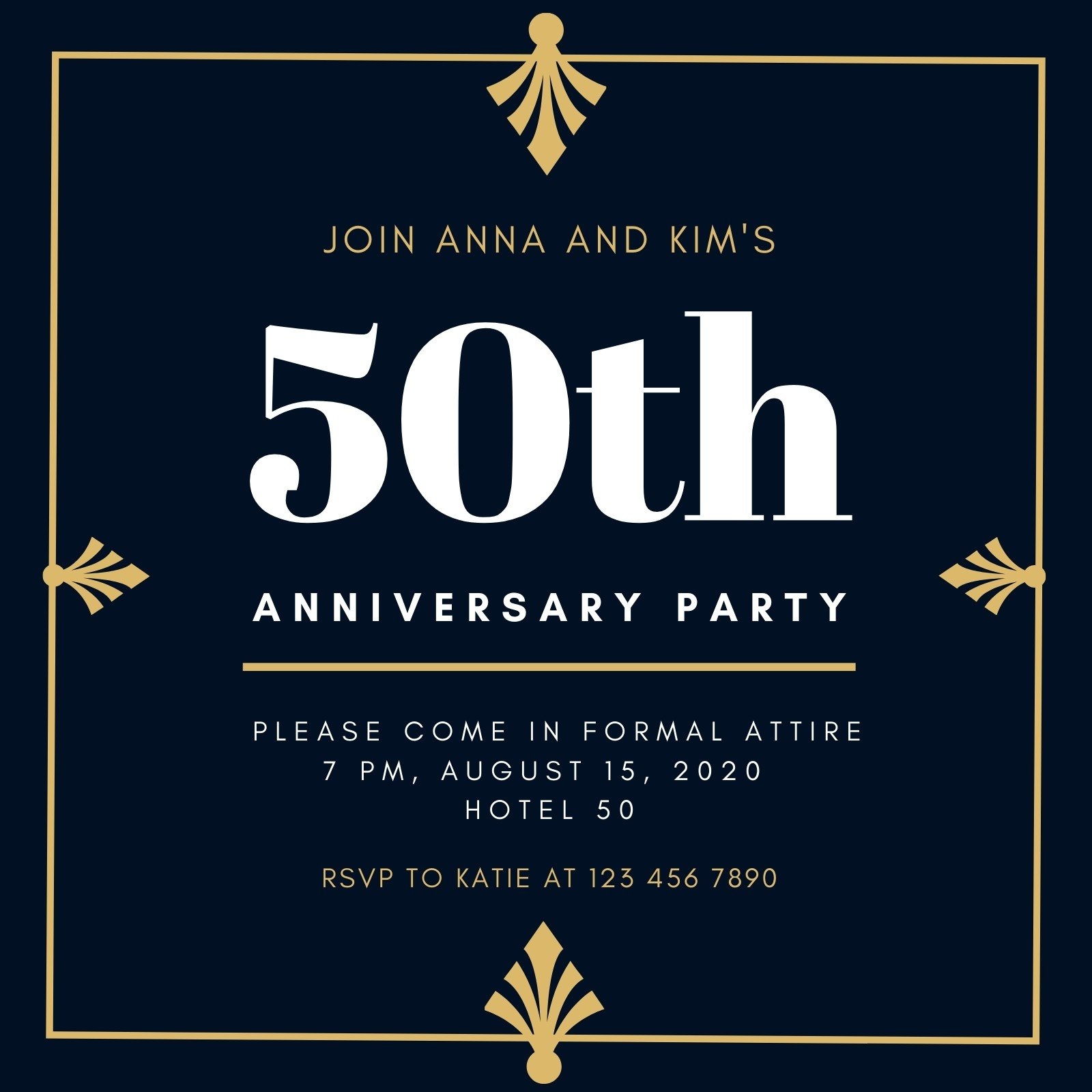 50th anniversary party invitation templates