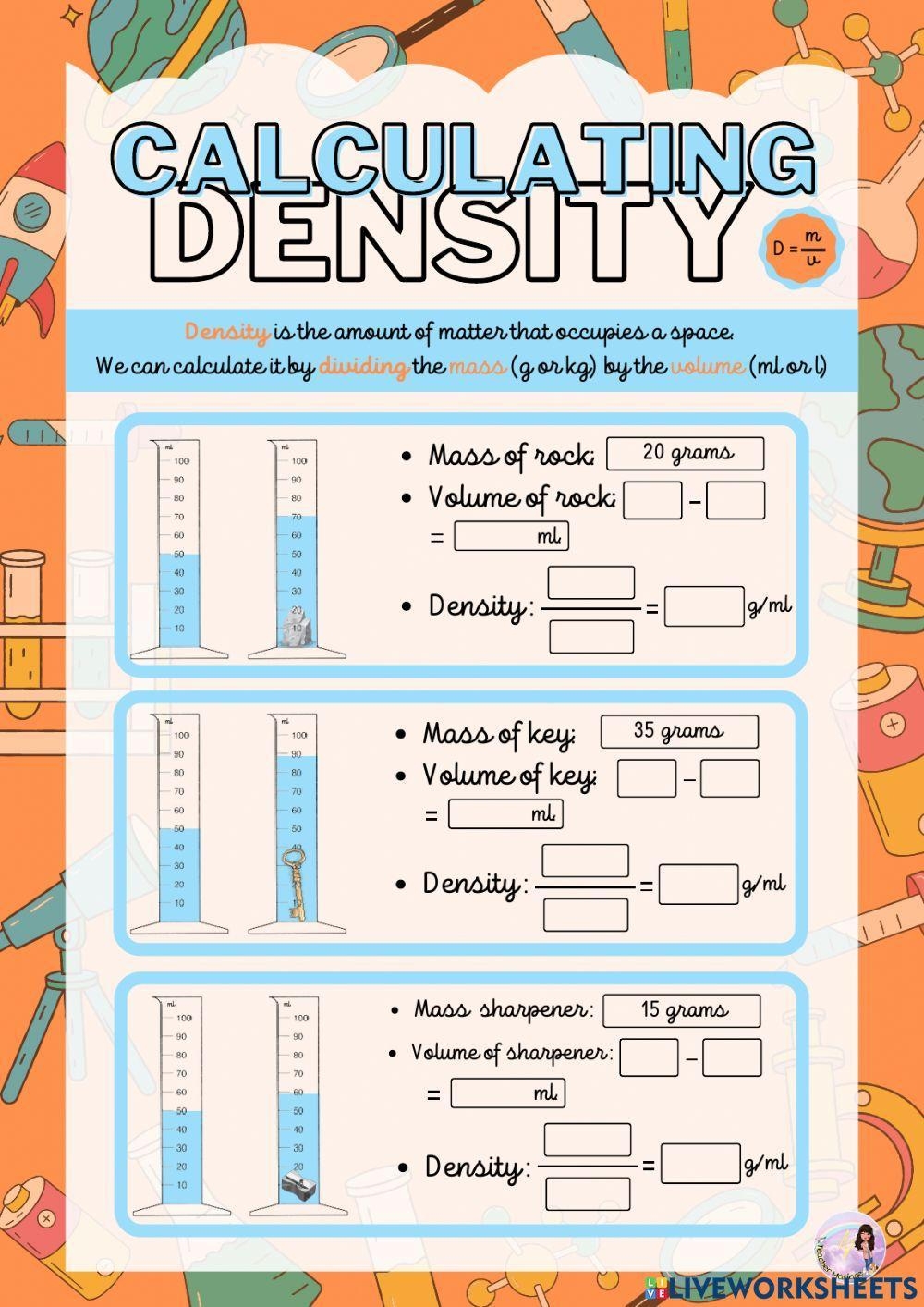 Answer Key Density jpg SCIENCE 8 DENSITY CALCULATIONS 