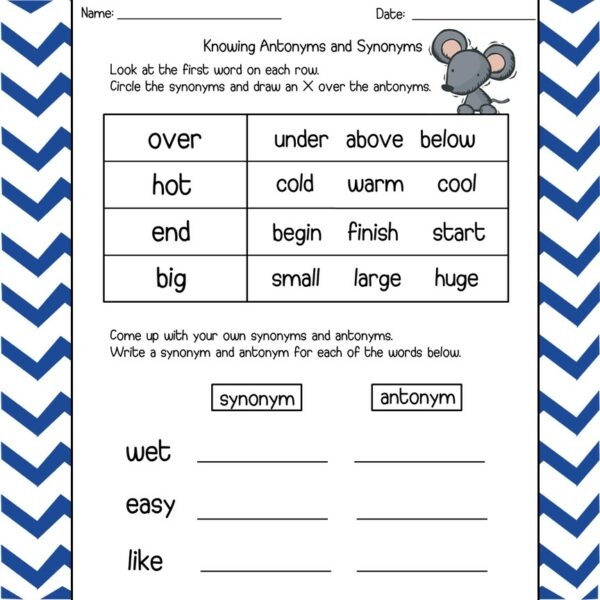 Antonyms Synonyms Worksheets Made By Teachers
