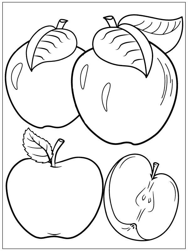 Apple Fruit F rbung Seite Kostenlose Druckbare Malvorlagen F r Kinder