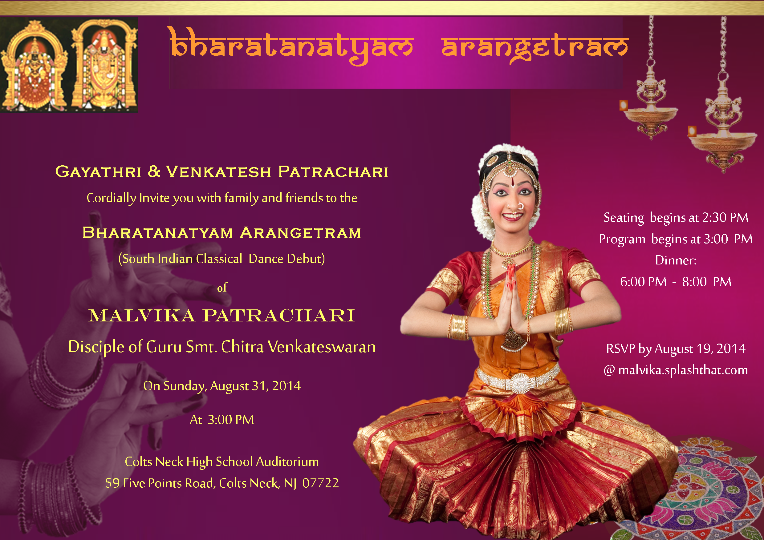 Arangetram Invitation Templates