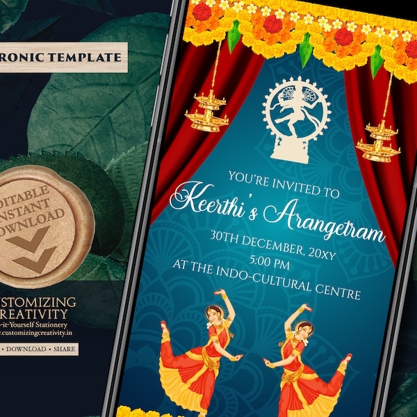 Arangetram Invitation Templates Etsy